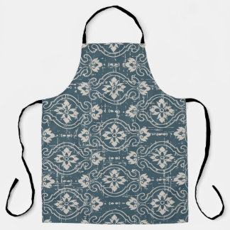 Antique Elegance: Seamless Floral Curves Apron
