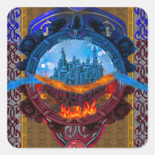 Antique Enchanted Fantasy Fairytale Book I Square Sticker
