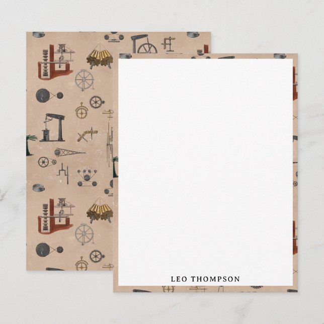 Antique Engineering Mechanical Scientific Custom Card (Front/Back)