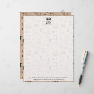 Antique Engineering Mechanical Scientific Kraft Letterhead
