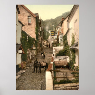 Antique England, Clovelly High Street, Devon Poster