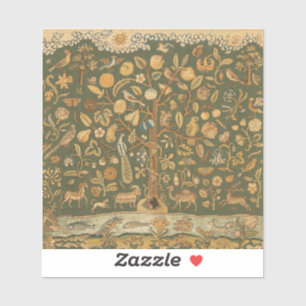 Antique English Needlepoint Tree of Life & Unicorn