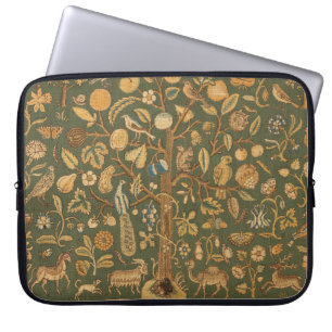 Antique English Needlepoint Tree of Life & Unicorn Laptop Sleeve