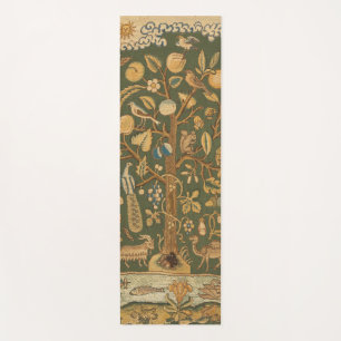 Antique English Needlepoint Tree of Life & Unicorn Yoga Mat
