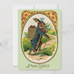 Antique Erudite Easter Rabbit Informal Invitation