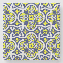 Antique European ceramic tile printed