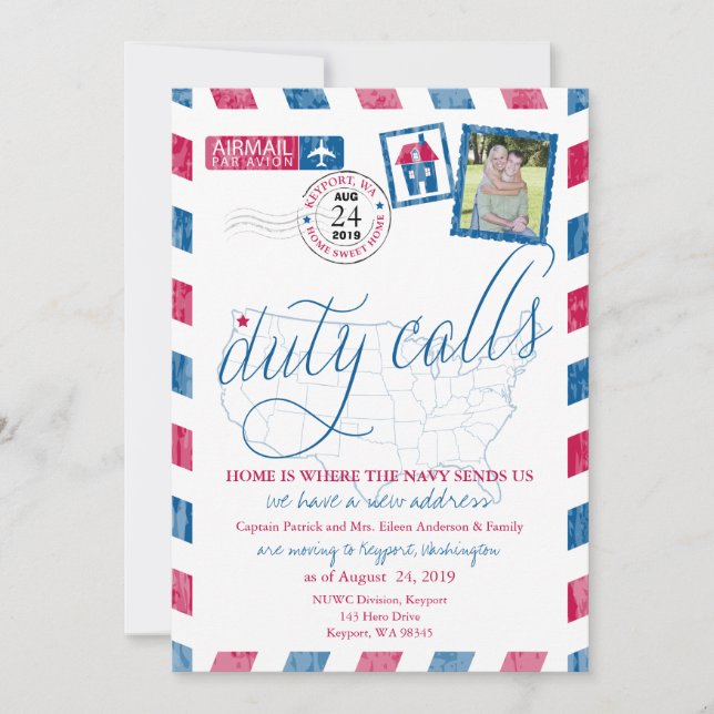 Antique Faire-part de déplacement militaire (Devant)