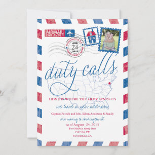 Antique Faire-part de déplacement militaire