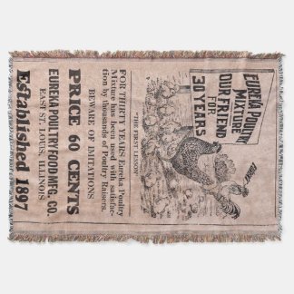Antique Feed Canister Throw Blanket