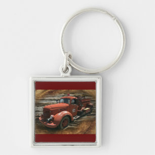 Antique Fire Truck Vintage Fire Truck Keychain
