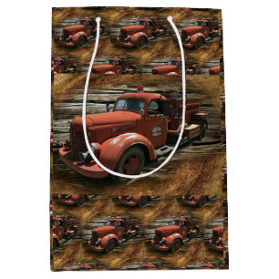 Antique Fire Truck Vintage Fire Truck Medium Gift Bag