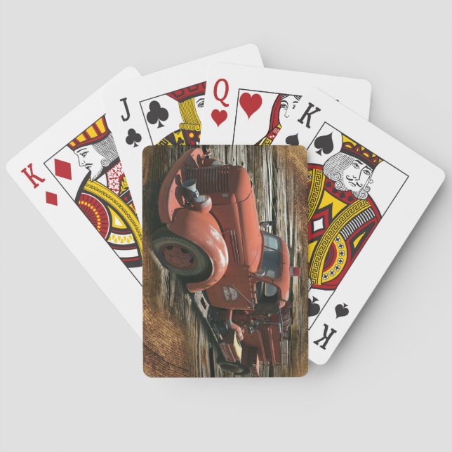 Antique Fire Truck Vintage Fire Truck Playing Cards (Back)