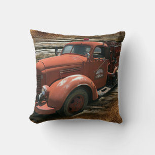 Antique Fire Truck Vintage Fire Truck Throw Pillow