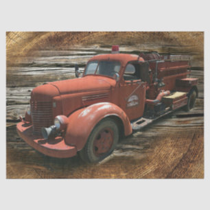 Antique Fire Truck Vintage Fire Truck Tissue Paper