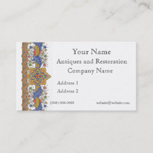Antique Floral Border Business Card Template