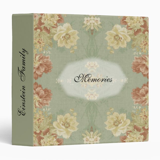 Antique Floral Design 1 Memories Family Binder (Front/Spine)
