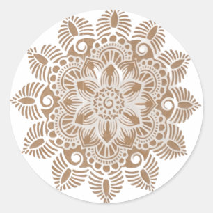 Antique floral design square sticker