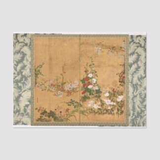Antique Floral Lacquered Art for Decoupage or Gift Tissue Paper
