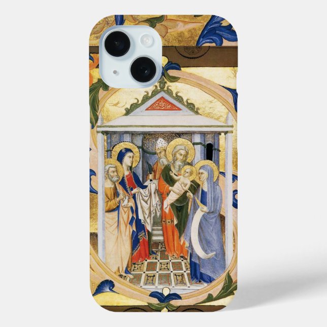 ANTIQUE FLORAL NATIVITY CHRISTMAS PARCHMENT Case-Mate iPhone CASE (Back)