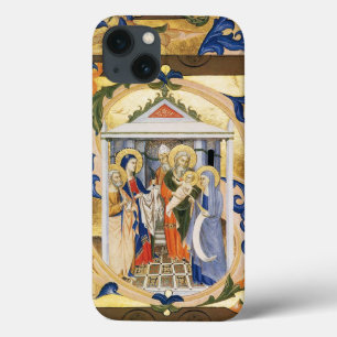 ANTIQUE FLORAL NATIVITY CHRISTMAS PARCHMENT iPhone 13 CASE