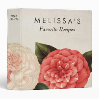 Antique Floral Personalized Cooking Recipe Binder