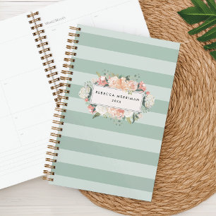Antique Floral Personalized Planner Sage
