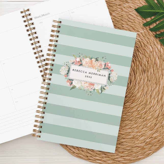 Antique Floral Personalized Planner | Sage (Creator Uploaded)