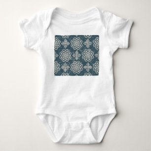 Antique Floral: Round Curve Seamless. Baby Bodysuit