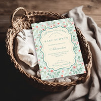 Antique Floral Scalloped Baby Shower