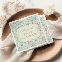 Antique Floral Scalloped Baby Shower