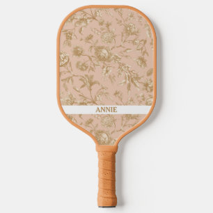 Antique Floral Toile Pickleball Paddle