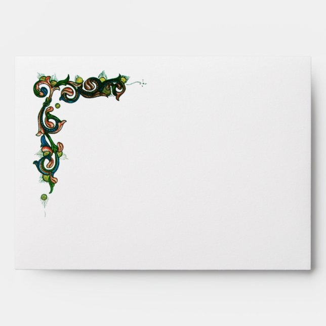 ANTIQUE FLORENTINE FLORAL  BROWN WAX SEAL MONOGRAM ENVELOPES (Front)