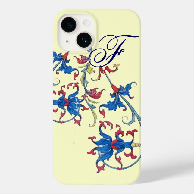 ANTIQUE FLORENTINE FLORAL MOTIFS MONOGRAM,Cream Case-Mate iPhone Case (Back)