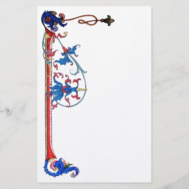 ANTIQUE FLORENTINE FLORAL MOTIFS STATIONERY (Front)