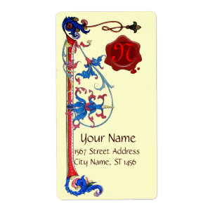 ANTIQUE FLORENTINE FLORAL RED WAX SEAL MONOGRAM