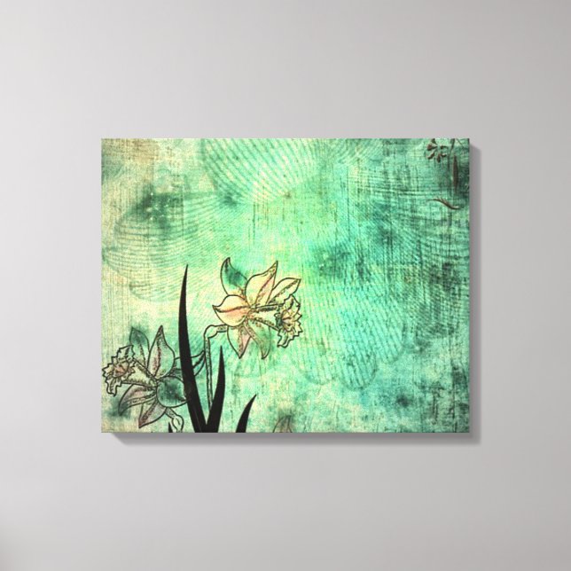 Antique flowers Art Streched Canvas Print (Front)