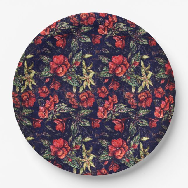 Antique Flowers by Alexandra Cook aka Linandara Paper Plate (Front)