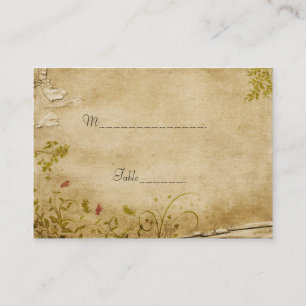Antique Flowers Table Place Card