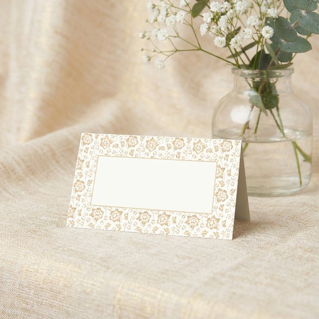 Antique flowers wedding reception guest name place card (Antique flowers wedding reception guest name place card.)