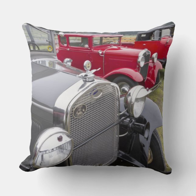 Antique Ford automobiles Throw Pillow (Front)