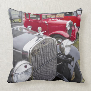 Antique Ford automobiles Throw Pillow