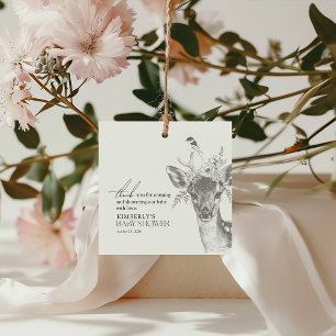 Antique Forest Animals Baby Shower Thank You Favour Tags