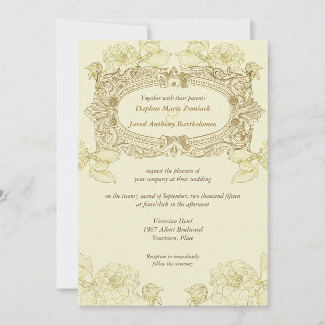 Antique Frame Wedding Invitation (Front)