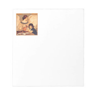 Antique French Chocolate Angel Poster: Vintage Art Notepad