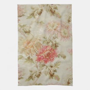 Antique French Floral Toile Kitchen Towel