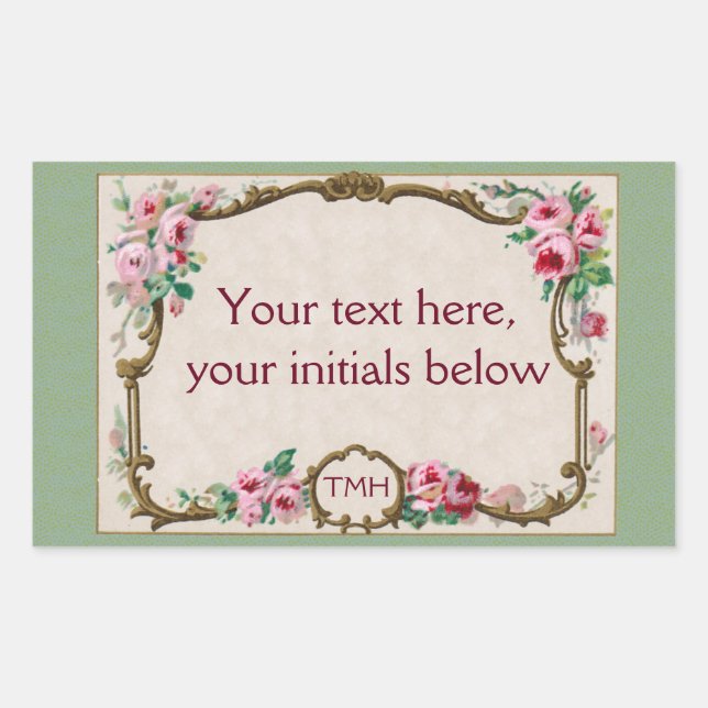 Antique French Rose Perfume Blank Frame Sticker (Front)