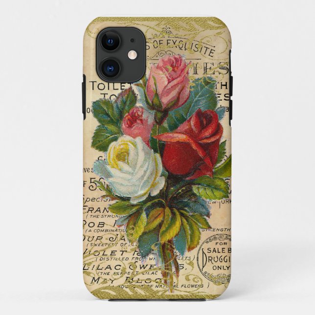 Antique French Roses Case-Mate iPhone Case (Back)