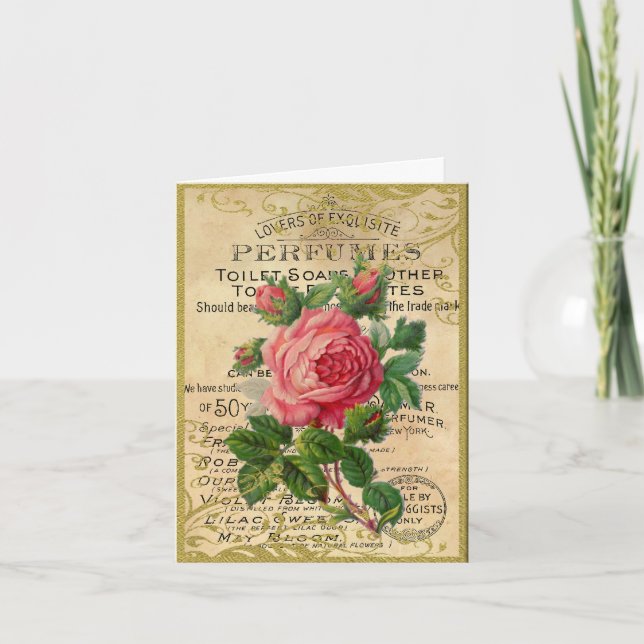 Antique French Roses Thank You Card (Front)