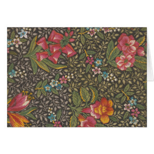 Antique French Toile de Jouy 1800s Floral Branches