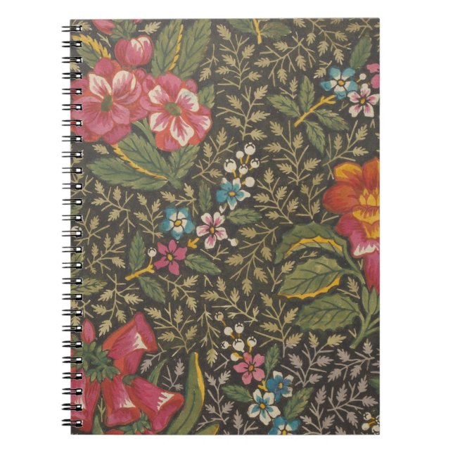 Antique French Toile de Jouy 1800s Floral Branches Notebook (Front)